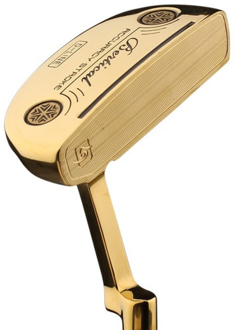 지브이투어 버티칼 CNC밀링 골드 퍼터 말렛형/일자형, D라인-말렛형 34인치