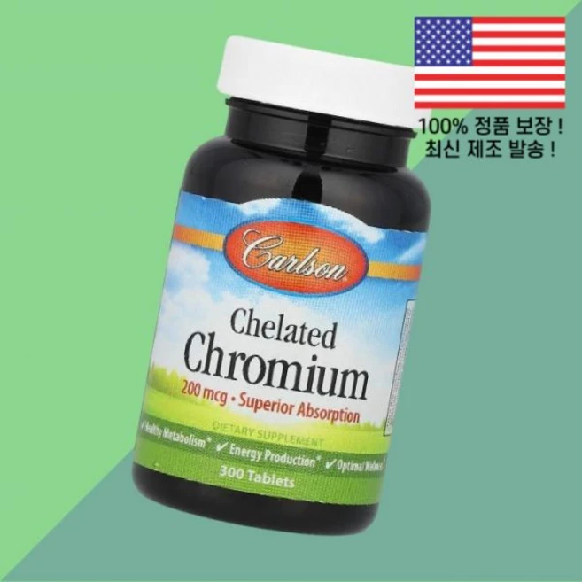 칼슨 킬레이트 크롬 200mcg 300정 Carlson Chelated Chromium 300 Tablets - 쿠팡