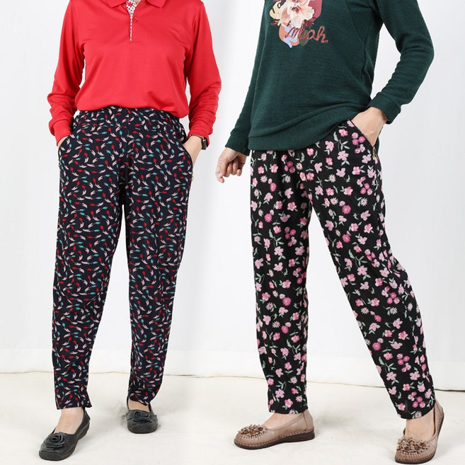 춘추몸빼 엄마옷 빅사이즈 할머니바지 고무줄 몸빼바지 체육대회 운동회 단체복 촌캉스