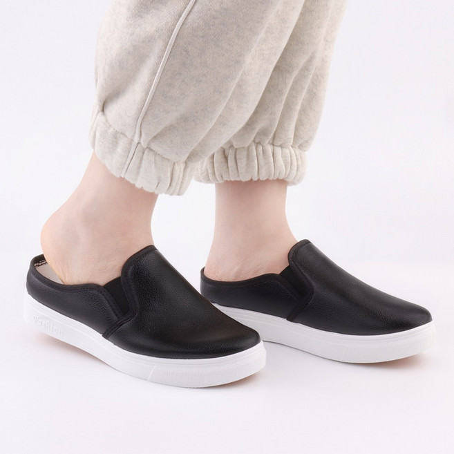 mp38-1 레더 뮬 슬립온 남성 여성 공용 슬리퍼