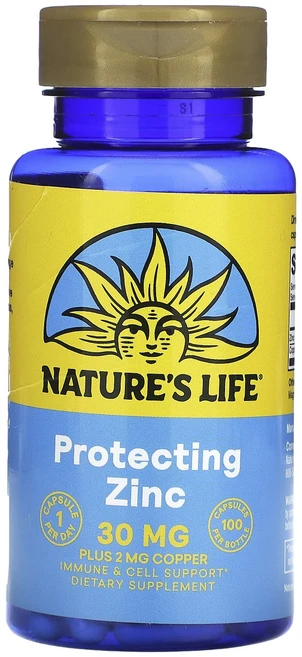 Nature's Life 아연 30mg 캡슐 100정, Natures Life 아연 30mg 캡슐 100정, 1개 - 쿠팡