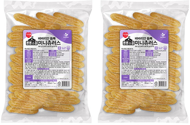 CJ 튼튼스쿨 바바리안 듬뿍 미니츄러스, 2개, 900g