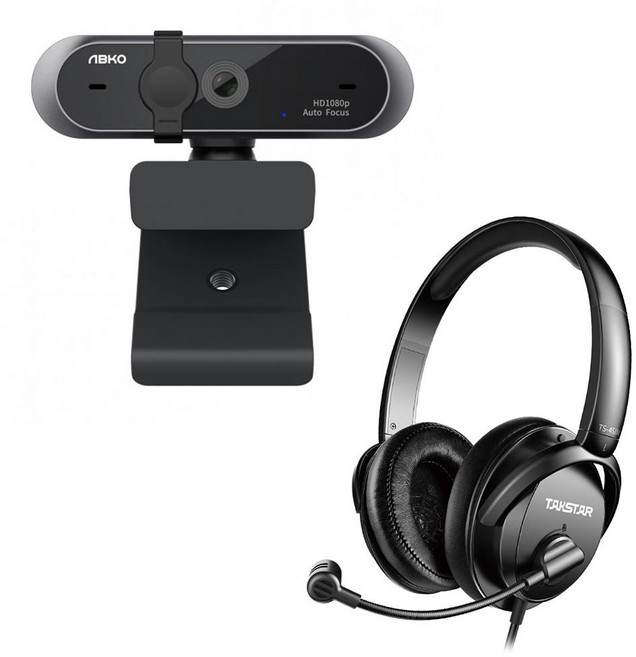 웹캠 헤드셋 세트 레벨3 QHD 고화질 개인방송 먹방 여캠 TS-451M USB 헤드셋 마이크 앱코 APC930