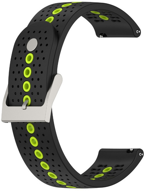 Garmin vivoactive 6 / 5 GPS 運動矽膠錶帶 20mm 腕帶, 黑青檸, 1個
