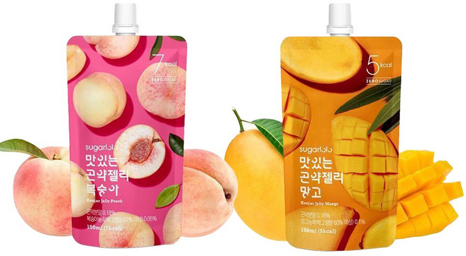 슈가로로 맛있는 곤약젤리 150g 복숭아20개+망고20개/총40개입/저칼로리/4kcal/무배