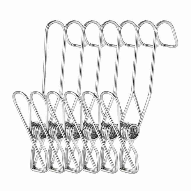 스테인리스 집게고리 다용도 걸이 주방 욕실 빨래 걸이, 50개, 실버