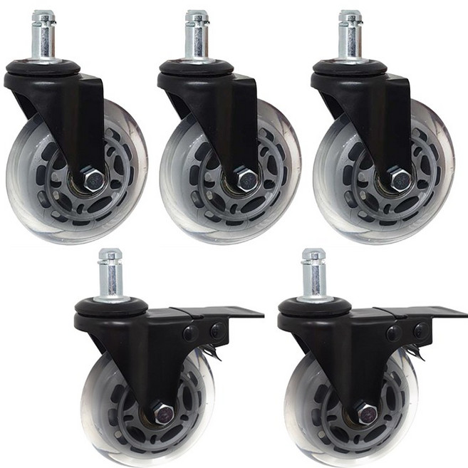 버킷돌리바퀴 물통 양동이 우레탄 회전브레이크 바퀴 5개, 3인치(7.5cm)