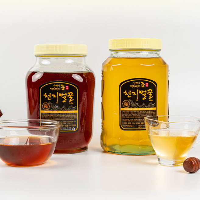 경북 상주 사양천지벌꿀 2.4kg, 아카시아 벌꿀 2.4kg 2병, 1개