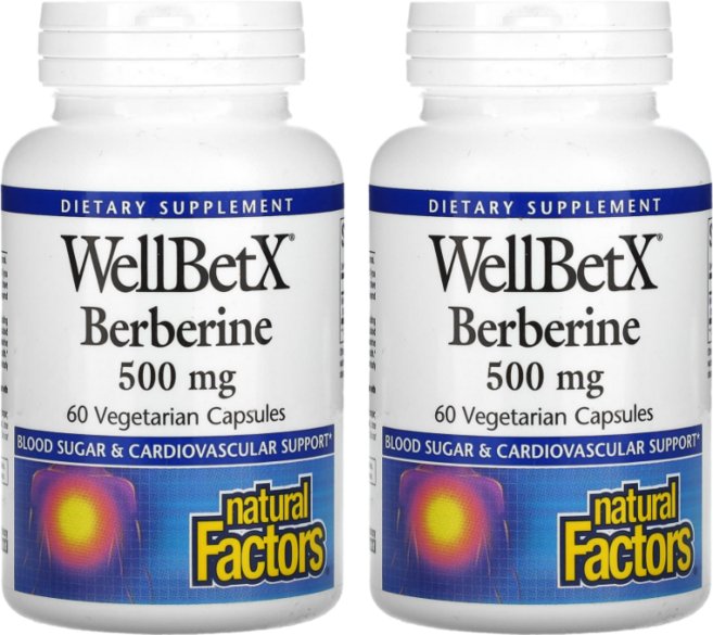 베르베린 500mg 베지테리안 캡슐 60정 X2병 네추럴팩터스, 2개