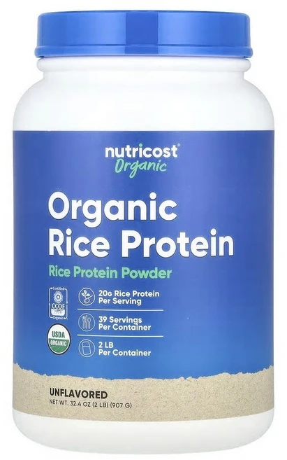 Nutricost 유기농 쌀 단백질 분말 무맛 907g(2lb) Nutricost (뉴트리코스트), 1개, 907g - 쿠팡