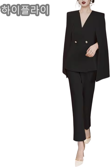 인기신상 여성 가을 모던시크 망토 정장자켓+바지 정장세트