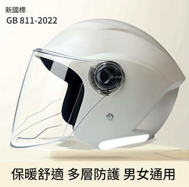 JWJJ 電動機車安全帽 四季通用半盔, TK15新國標升級款米白