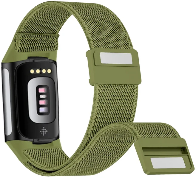 Fitbit Charge 6 밴드 시계 액세서리용 마그네틱 스트랩 5 나일론 탄성 손목 팔찌, 11 olive green, 01 for fitbit charge 6
