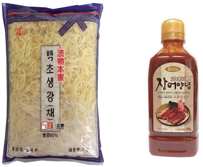 움트리 장어양념 고추장소스 590g 1개 + 토호식품 장어용 초절임 초생강채 1.3kg 1개 세트 /무료배송, 1세트, 1.89kg