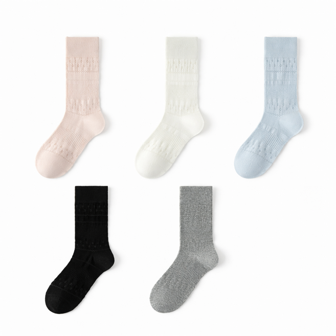 [초특가] 봄여름 심플 통기성 흡한 여성 중목 양말 스윗 데일리