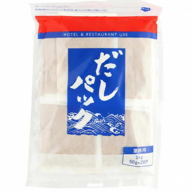 제 후다 다시팩 1kg 50g×20봉 업소용 일본풍 육수 가쓰오 다시마 표고 만능 다시 대용량 된장국 우동 조림 소바, 1개, 942ml, 50g