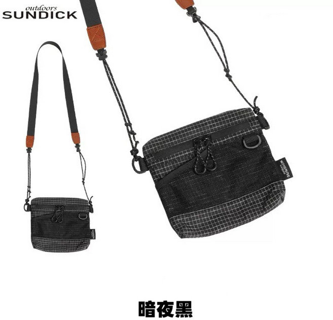 Sundick 山地客 戶外小背包 耐磨防潑水 斜背包, 1個, 暗夜黑