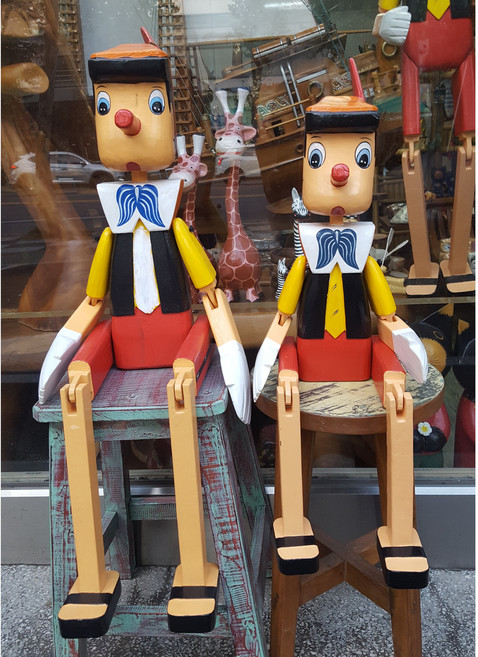 [소품팩토리]대형 앉아있는 목각 피노키오인형 80cm. 100cm 카페 포토죤 유치원 어린이집