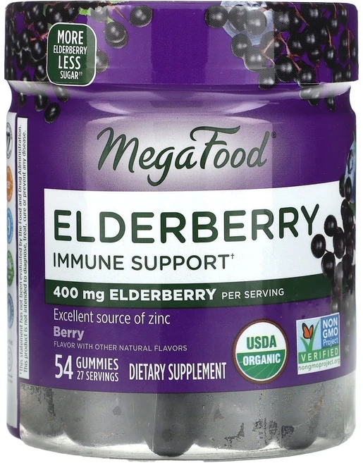 메가푸드 엘더베리 이뮨 써포트 베리 구미젤리 54개, 6개 - 쿠팡