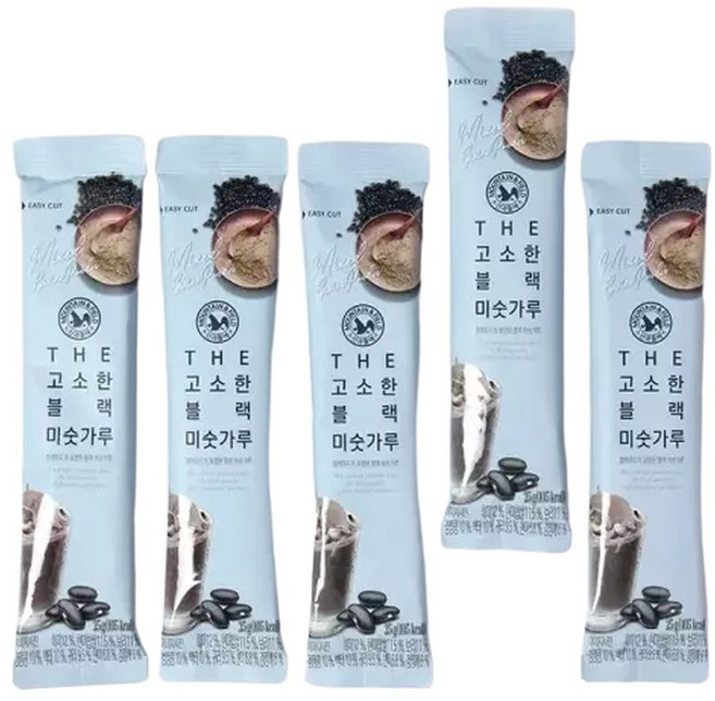 산과들에 더고소한블랙미숫가루스틱25g 100봉 / 선식 식사대용 미숫가루 흑미 검은콩 간식, 100개, 25g