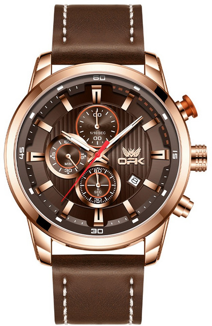 OPK 남자손목시계 정품 쿼츠 럭셔리 명품 워터프루프 야광 가죽