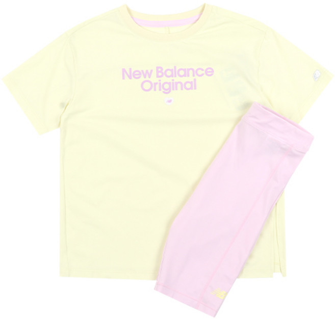 뉴발란스 키즈 롱티셔츠 5부 레깅스 세트 NK9YE2803G