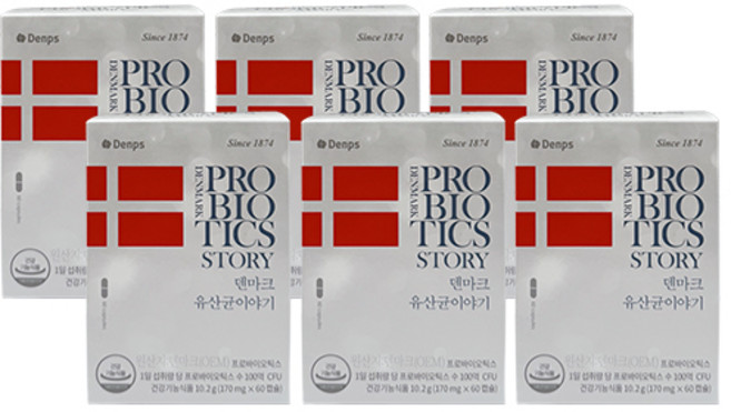 크리스찬한센 덴프스 덴마크 유산균 이야기, 60정, 6개