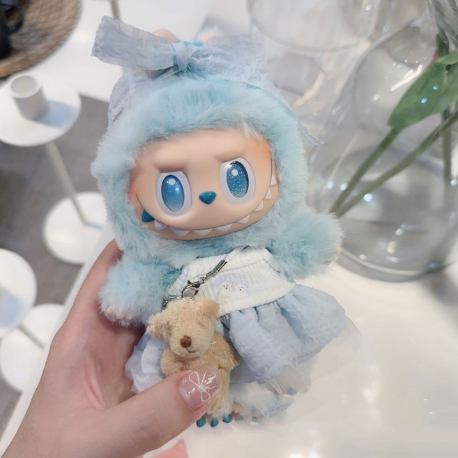 besteffie 적용모델 라부부옷 귀여운 인형 의상 소품 세트 드레스 옷꾸미기 라부부 옷 K37, 1개, 사진색