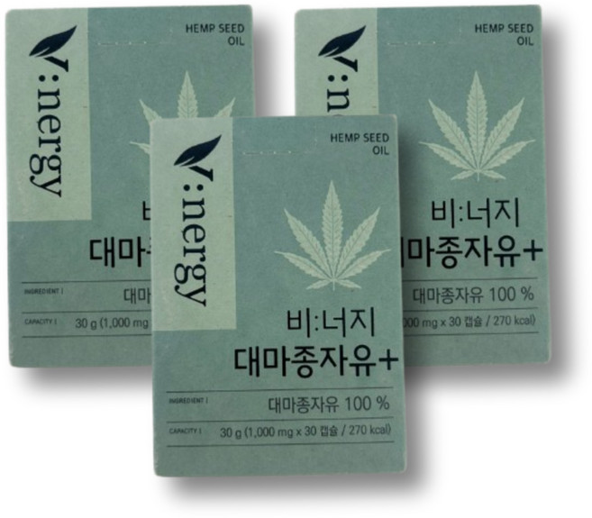 비너지 식물성 대마종자유 플러스 프리미엄 대마 종자 씨유 햄프씨드 오일 HEMPSEED OIL, 30정, 3세트