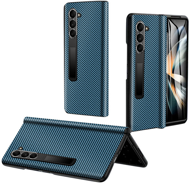 YINUO 갤럭시 Z폴드3 4 5 6 360도 강화유리 풀커버 비건 레더 케이스 적용