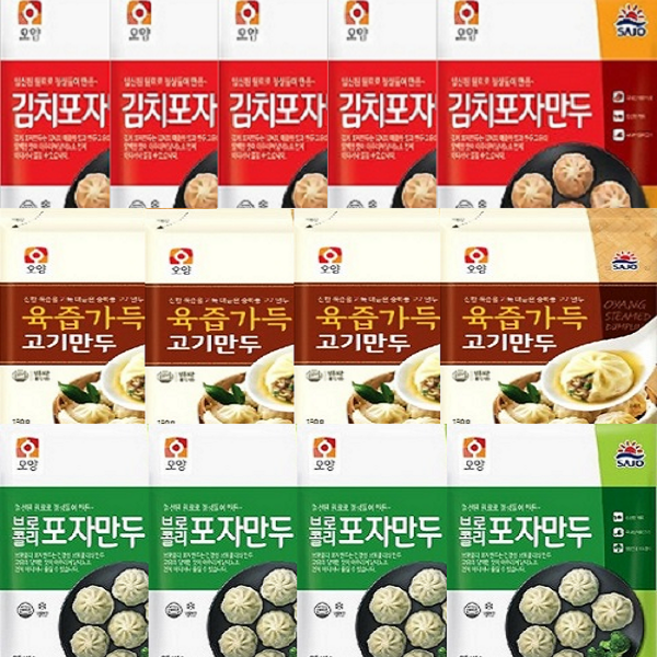 사조 포자만두12봉 육즙만두4봉+김치만두4봉+브로콜리4봉, 12개, 180g