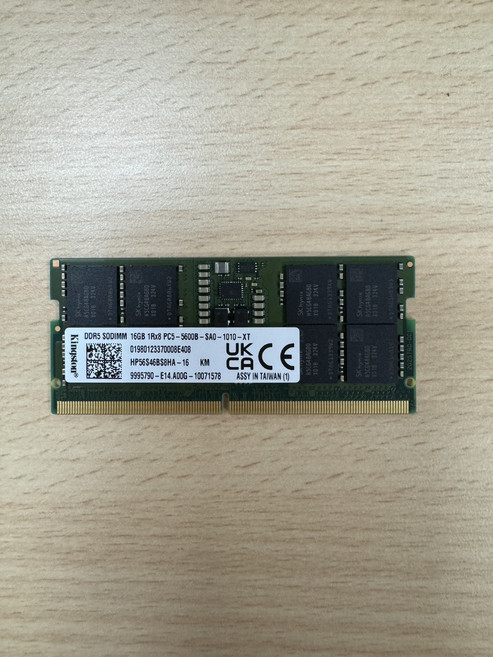 Kingston DDR5 SODIMM 16GB 5600MHz 記憶體, 1個, HP56S46BS8HA