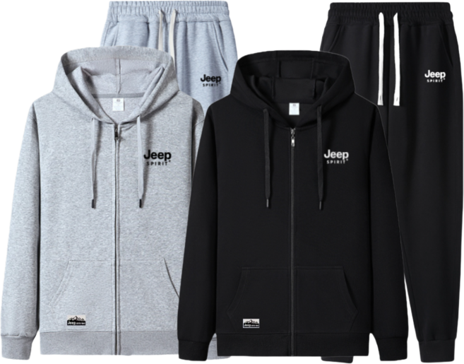 JEEP SPIRIT 지프 남성 여성 츄리닝 트레이닝복 세트 후드집업+ 조거팬츠 총 2종