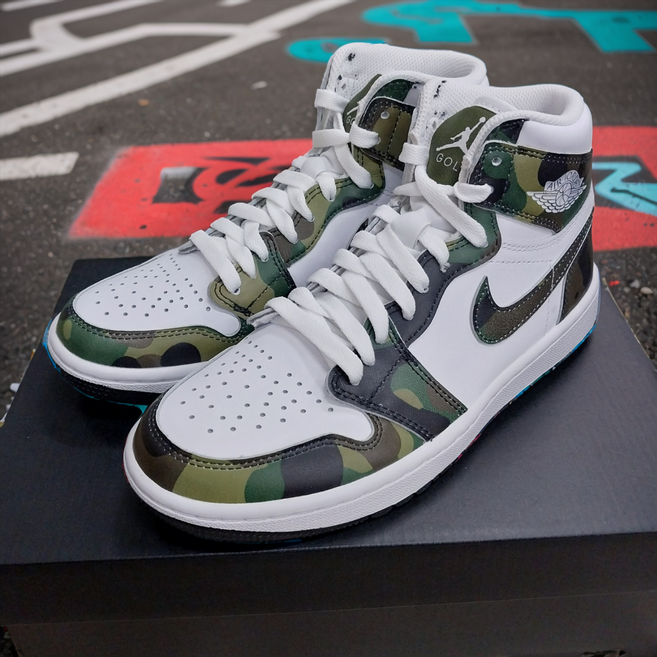 나이키 조던 1 하이 골프 리전 그린 화이트 남녀공용 하이탑 스니커즈 운동화 패션화 데일리화 신발 골프
