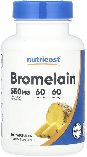 Nutricost 브로멜라인 550mg 캡슐 60정, 1개 - 쿠팡