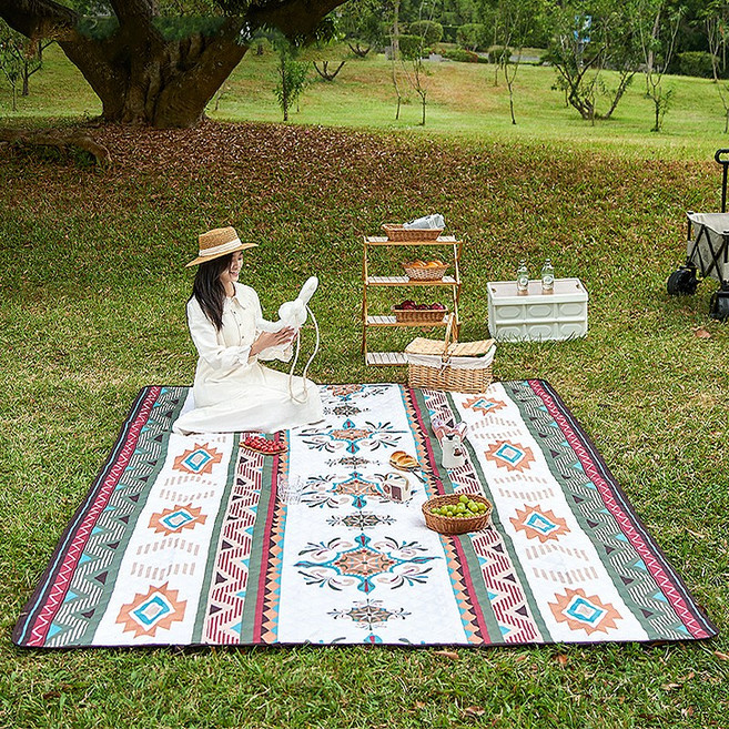 타오진 디자인 컴포블리 대형 피크닉매트 푹신한 방수 돗자리 휴대용 두꺼운 접이식 캠핑러그, 시애틀