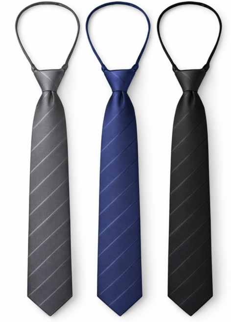커넥트홈 남성용 자동 스트라이프 넥타이 3종 세트