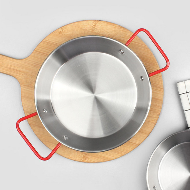 국산 스텐 빠에야팬 인덕션 감바스 떡볶이 파스타 플레이팅 브런치팬, 1개, 빨강손잡이5호(26cm)
