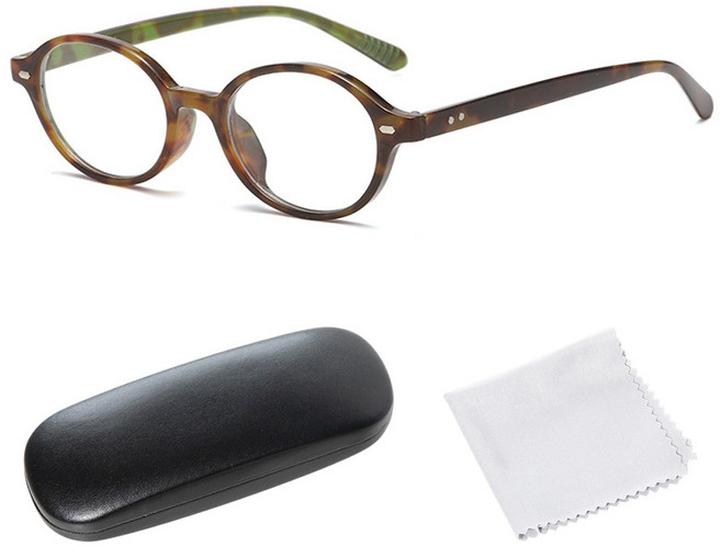 쏘이온 계란형 라운드 블루라이트 차단 독서용 안경테 세트