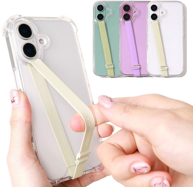 하이루프 HIGHLOOP 실리콘 폰스트랩 핑거스트랩 핸드폰 줄 3개세트, 1개, SP04.셔벗