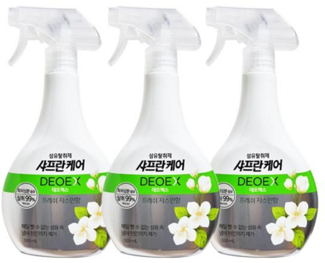 테온셀 엘지 샤프란케어 꽃담초 섬유탈취제 자스민 본품400mL x 1개 리필320mL X 3개