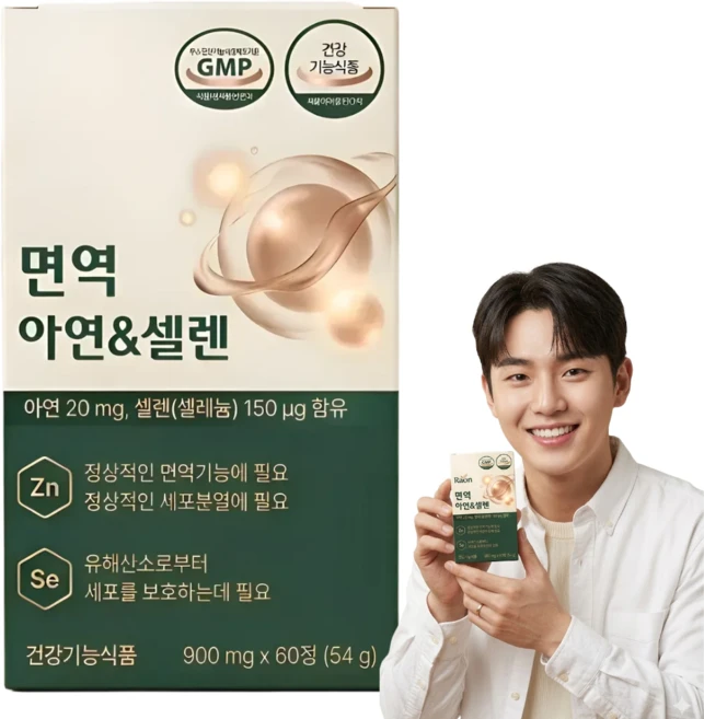 [12개 옵션 셀렌톡 증정] 아연 셀렌 셀레늄 유해산소 제거, 1개, 60정 - 쿠팡