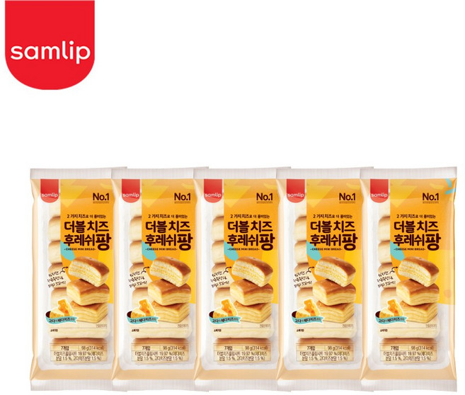 [도도나몰] 삼립 더블치즈 후레쉬팡 98g, 5개