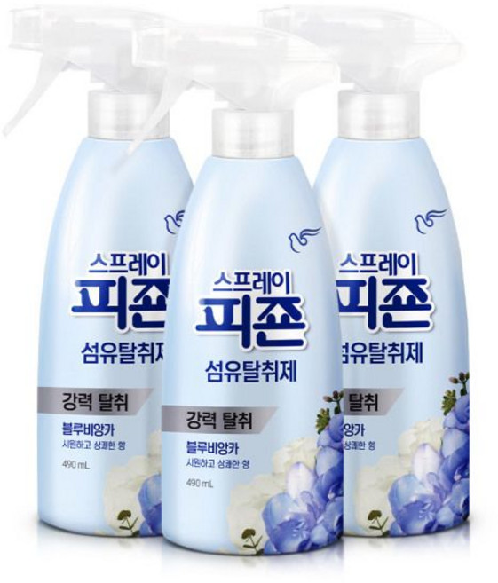 섬유탈취제 스프레이피죤 490mlx3개 블루, 490ml, 3개