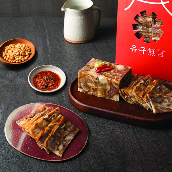 유구무언 수제편육 머리고기 통블럭형, 400g, 5개