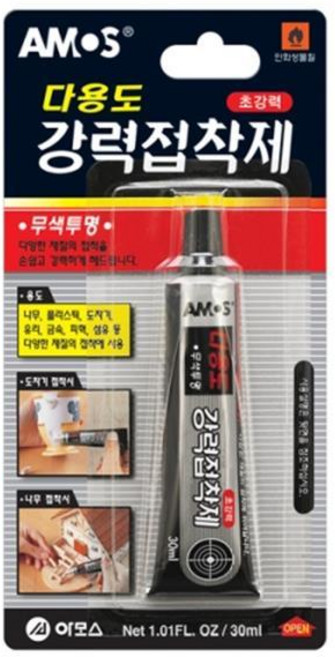 아모스)다용도 강력접착제30ml 무색투명, 1개
