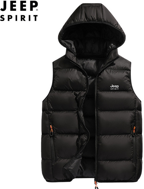 JEEP SPIRIT 지프 스피릿 겨울 캐주얼 후드 탈부착 패딩조끼 8501+양말