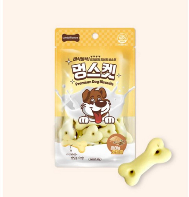 식탐많은강아지용 비스켓 황태오트밀맛 한입간식 3봉 무첨가, 3개, 40g, 혼합맛(황태/오트밀)