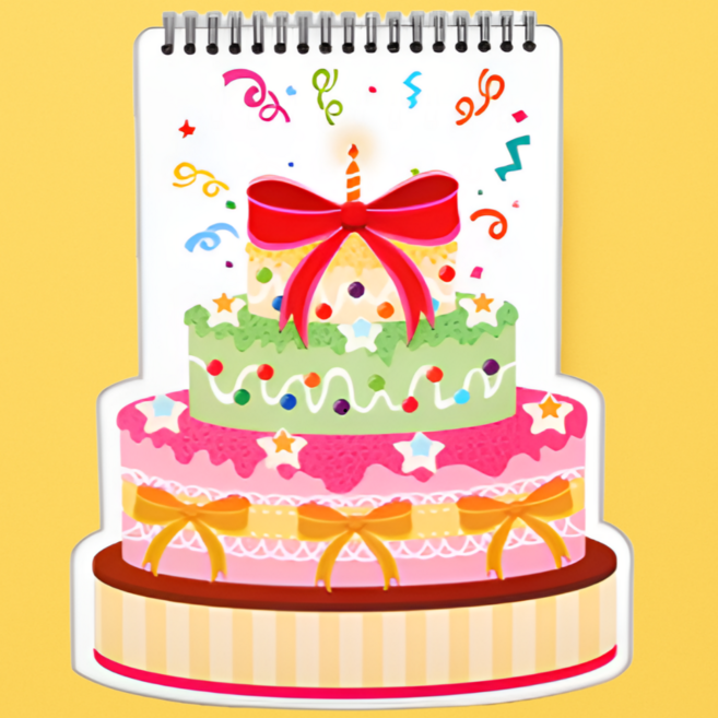 사각마켓 국내생산 흥미유발 캐릭터 어린이 스케치북, 케이크, 1개