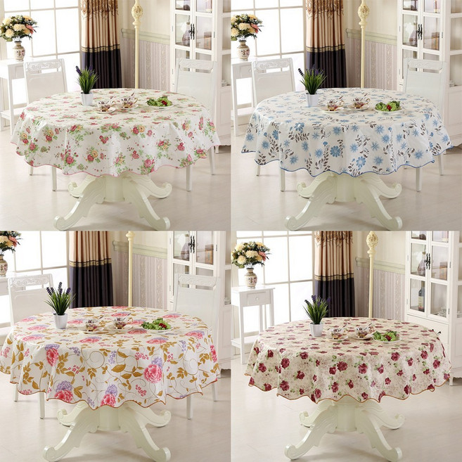 달빛코드 고급형 감성 테이블보 모던 방수 원형 플라워 꽃 식탁보, 봄 모란
